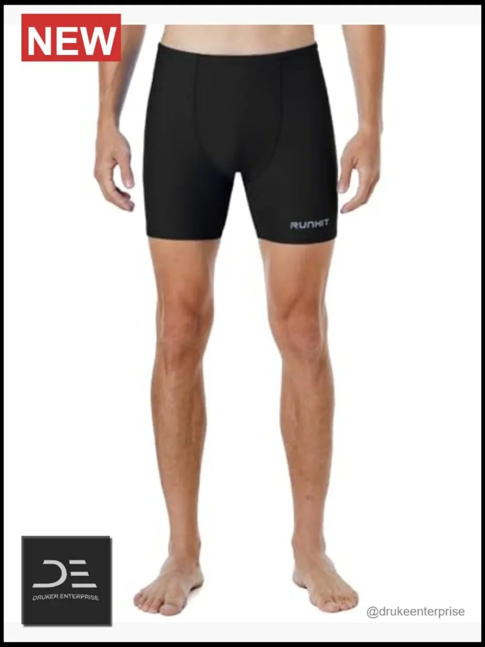 Men's Square Leg Swim Jammers Quick Dry UPF 50+ Compression Athletic Brief